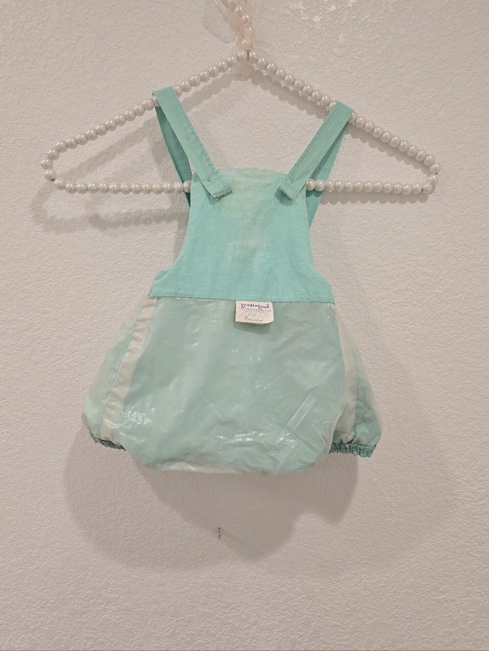Vintage Toddle Time mint green baby bubble romper Diaper Cover Size 1 - Picture 3 of 11